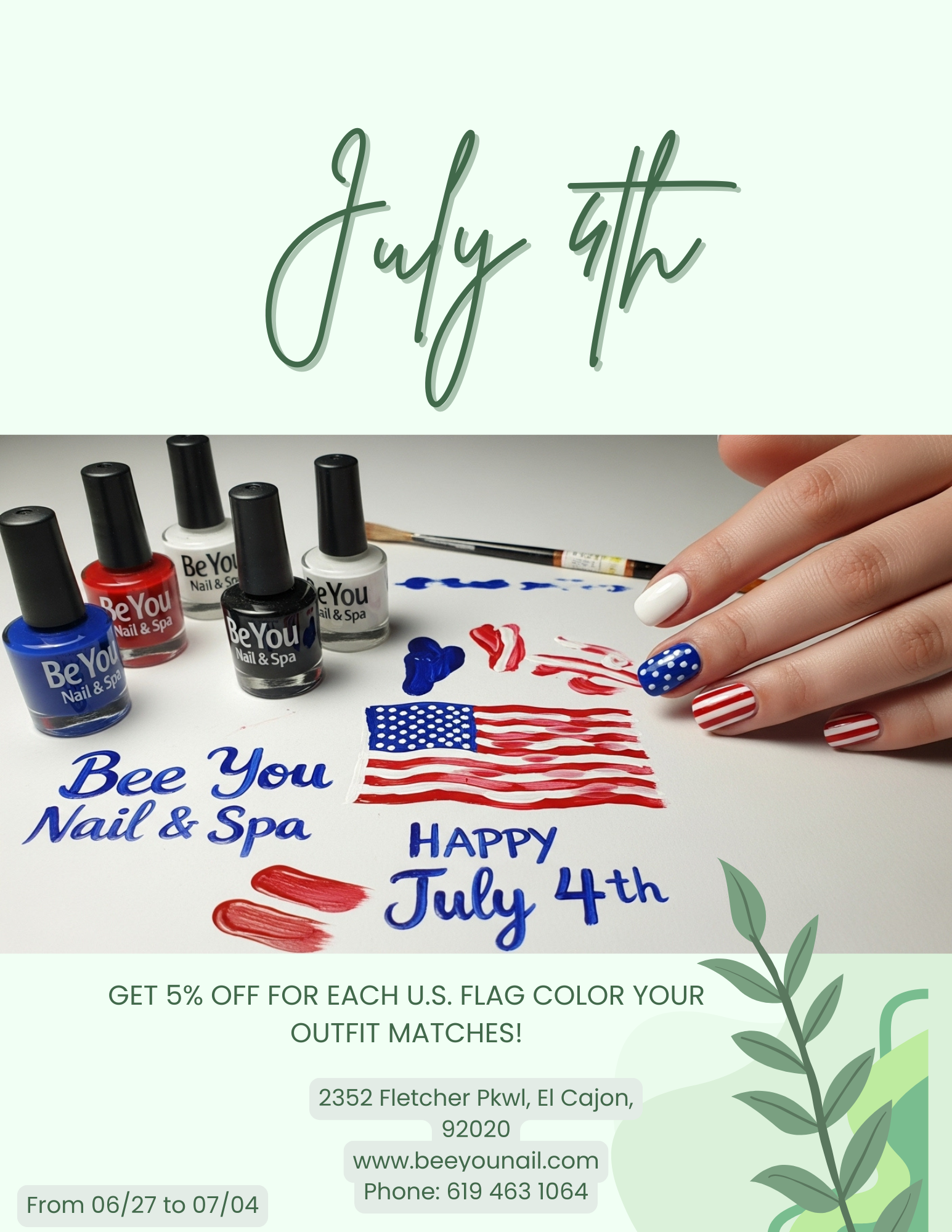 Image showing the monthly specials for nails