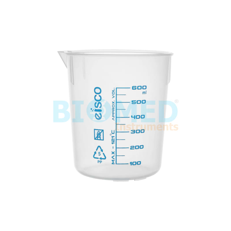 Vaso (Beaker) De Polipropileno Escala Azul 600 Ml Eisc