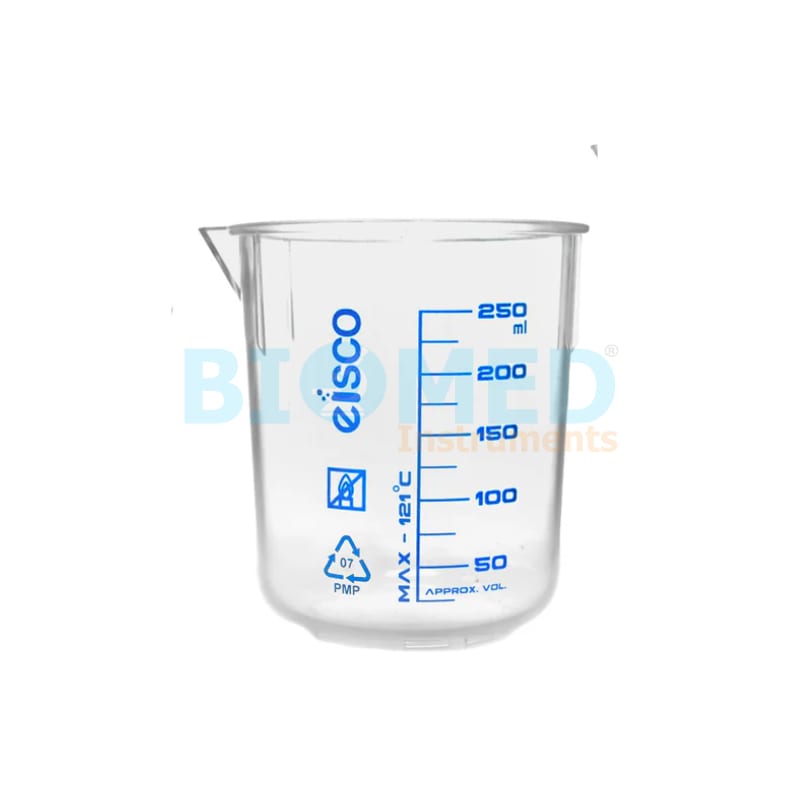 Vaso (Beaker) De Polipropileno Escala Azul 250 Ml Eisc