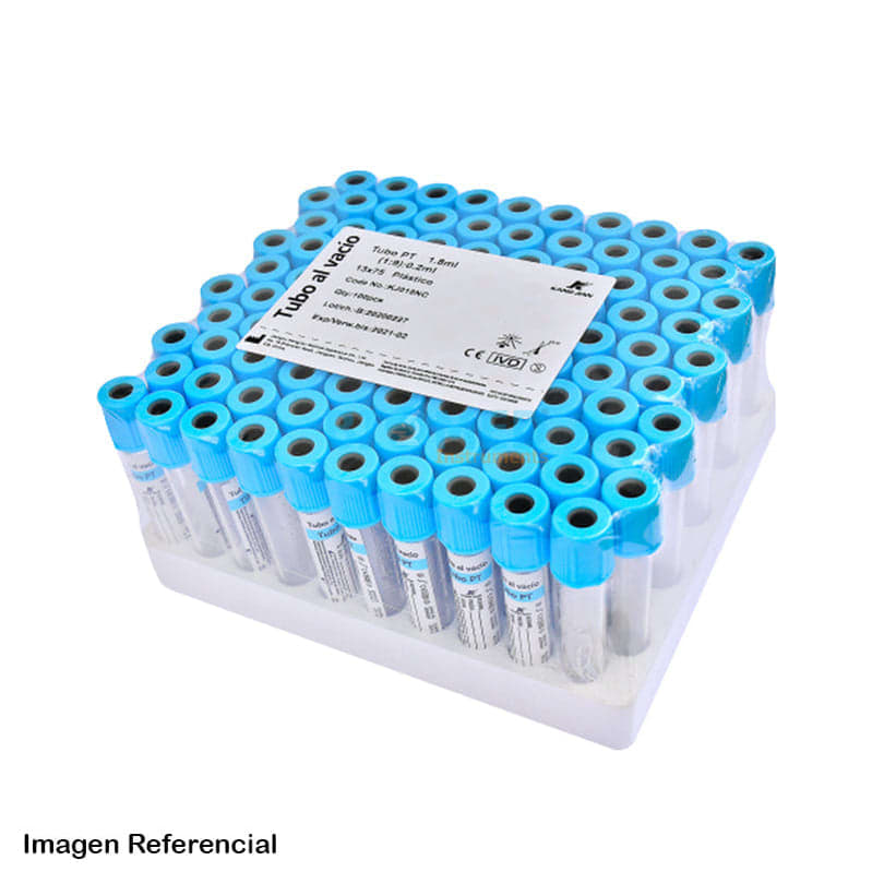 Tubo Tapa Celeste Citrato De Sodio 4 Ml, 100 Unid