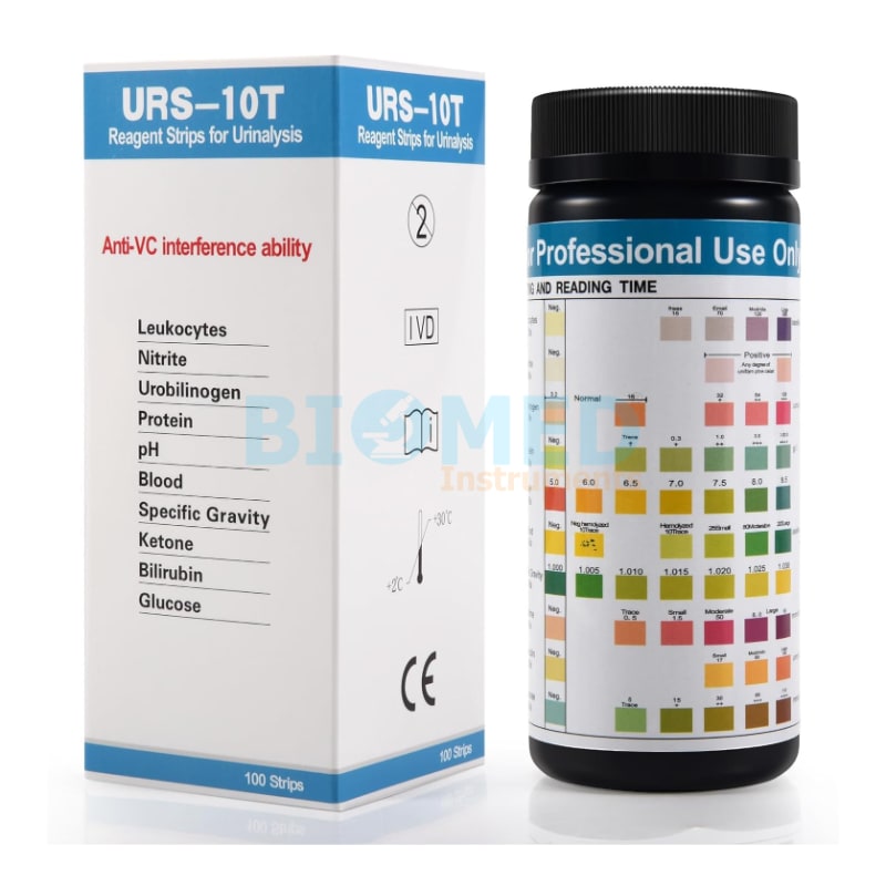 Tira Para Orina 1O Parametros 100 Unid Urs-10T