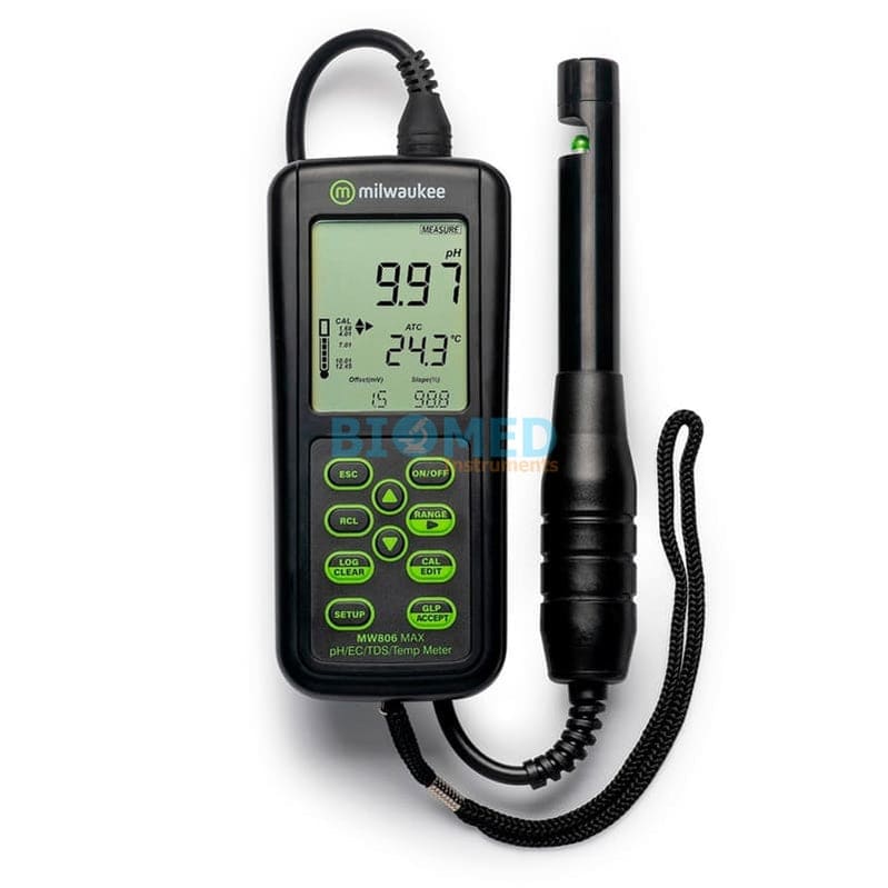 Medidor De Ph/Ec/Tds/Temp. Con Atc Portatil Milwaukee Mw806