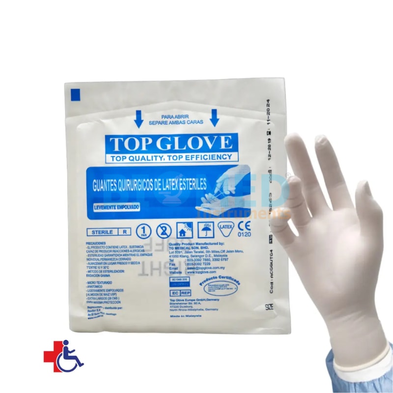 Guantes Quirurgicos Esteriles N° 8, 100 Unid