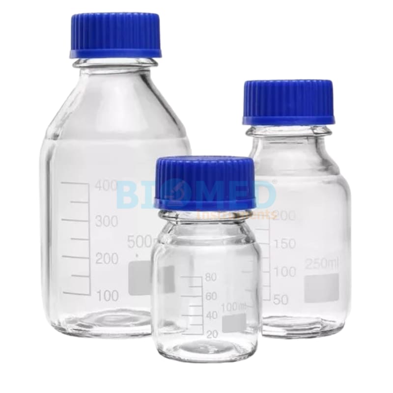 Frasco De Vidrio Tapa Azul 500 Ml Ec-Lab