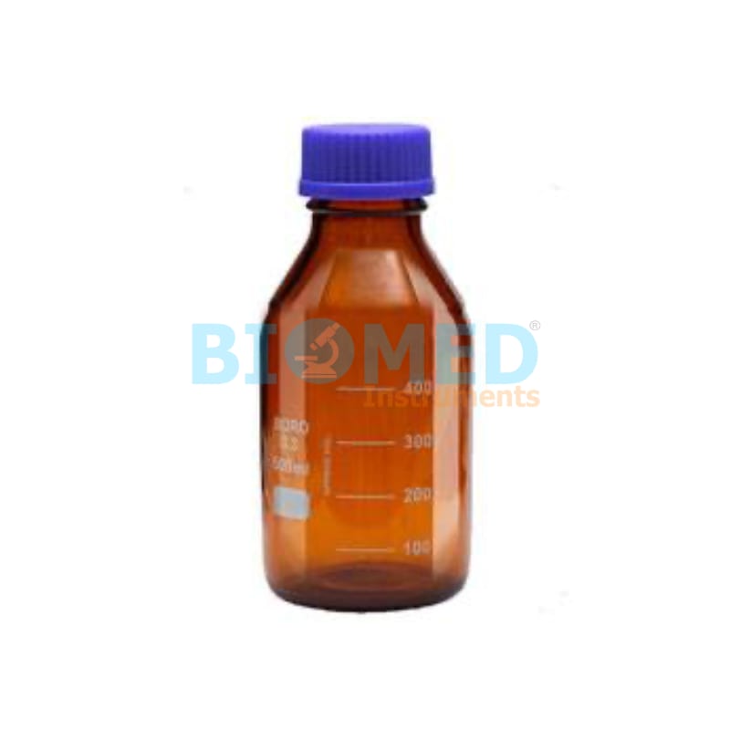 Frasco Ambar Tapa Azul 500 Ml Clase A