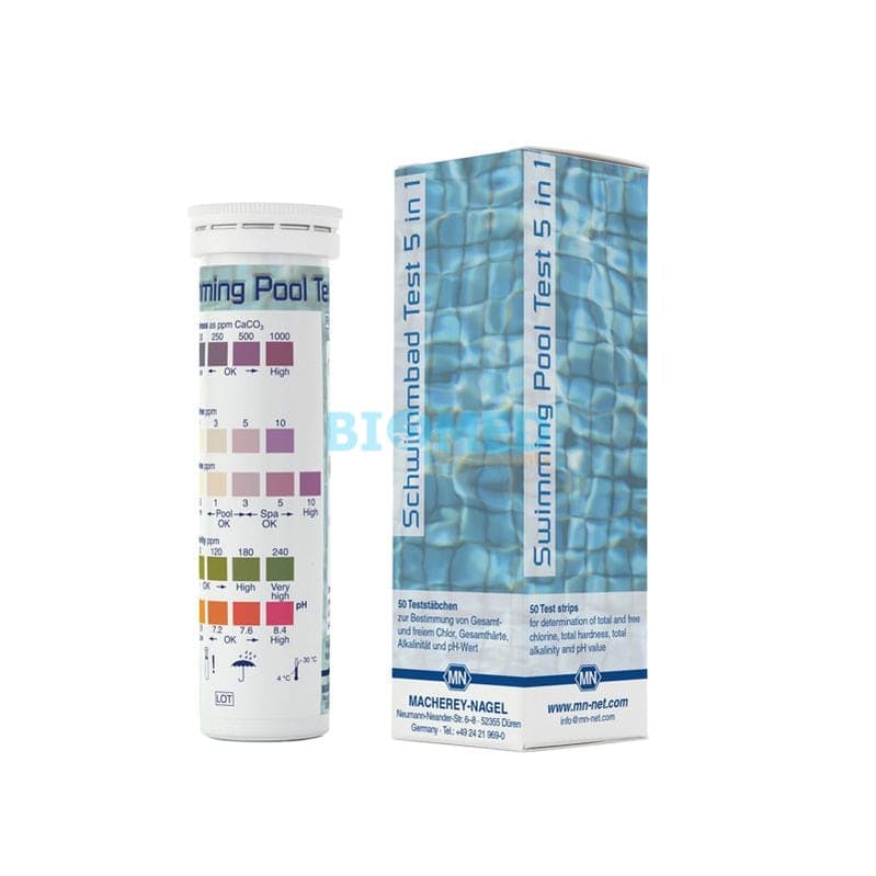 Alcalinidad, Cloro (Libre), Cloro (Total), Ph, Dureza Total Mancherey Nagel 50 Unid