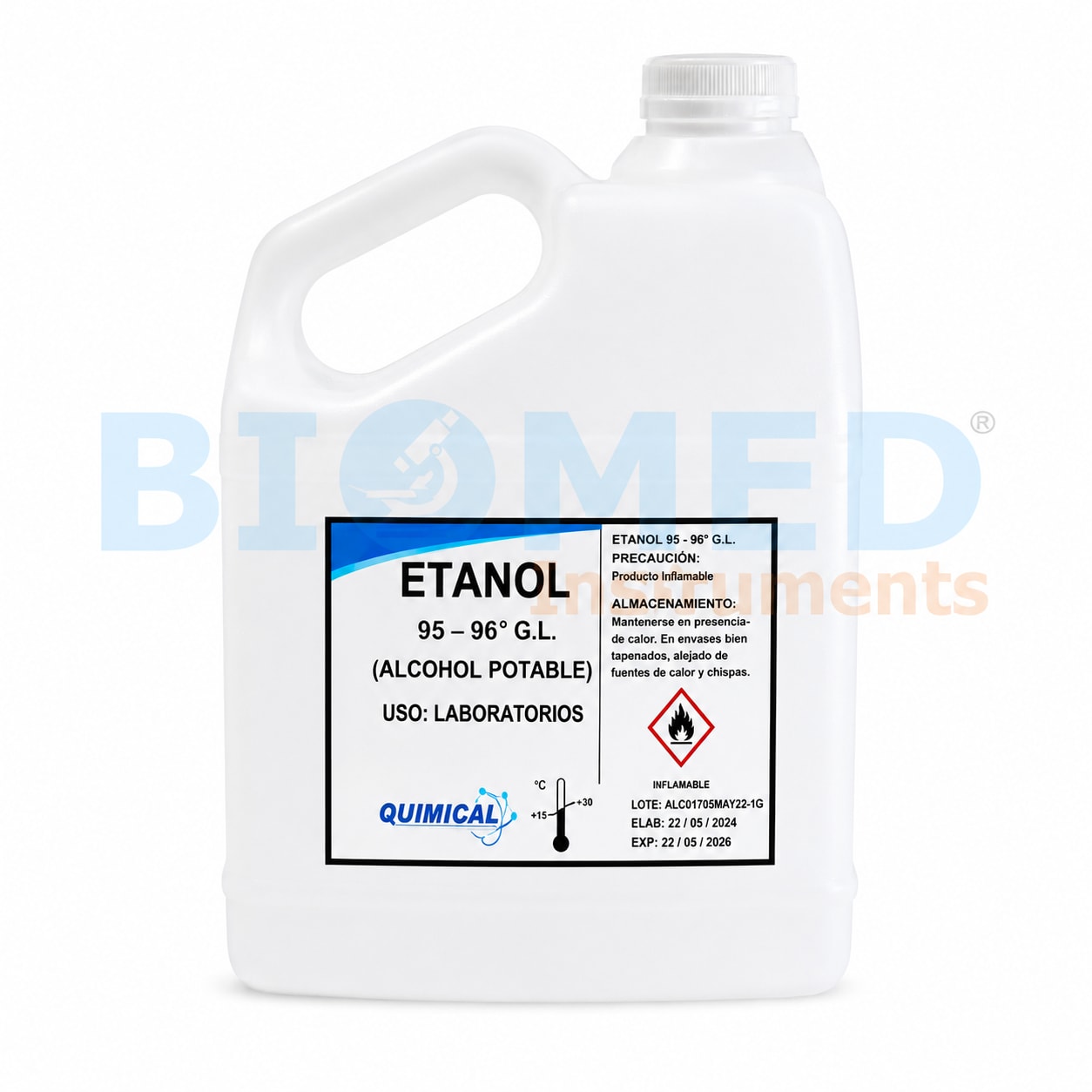 Etanol 95% A 96% 1 Galon Quim.