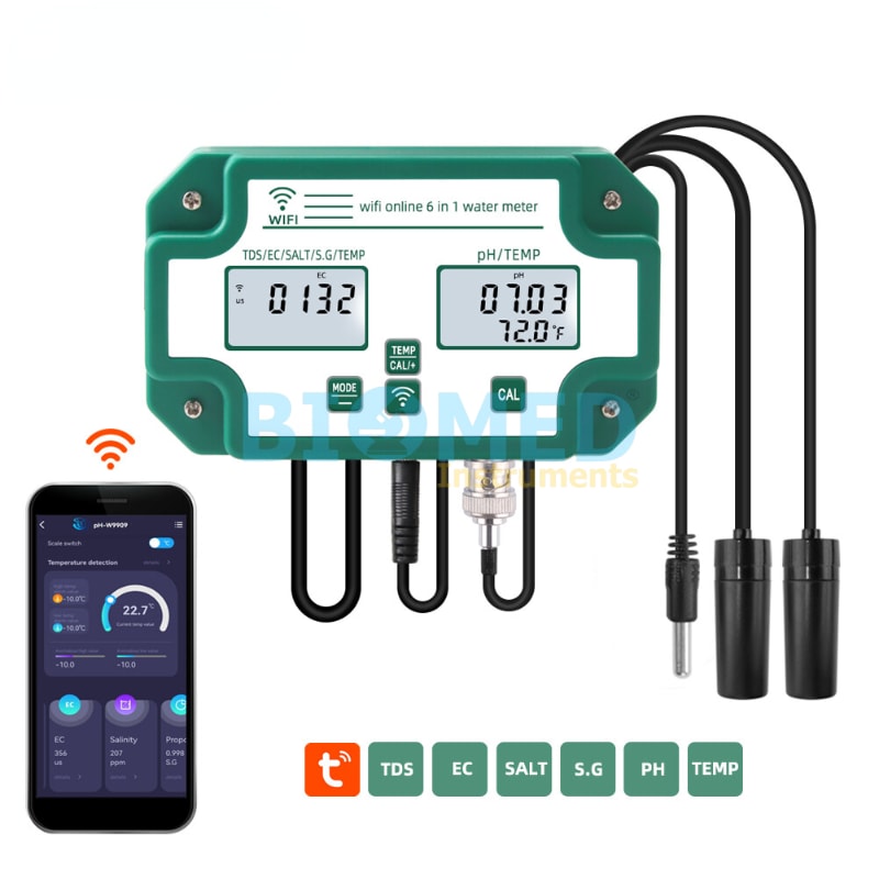 MONITOR CONTROLADOR DE PH/EC/TDS/SAL/TEMP 5 EN 1 EC-LAB