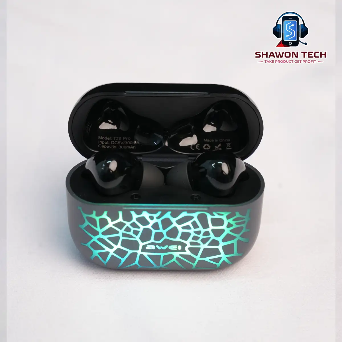 Awei T29 Pro TWS Gaming Earbuds – Bluetooth 5.4 with RGB Breathing Lights