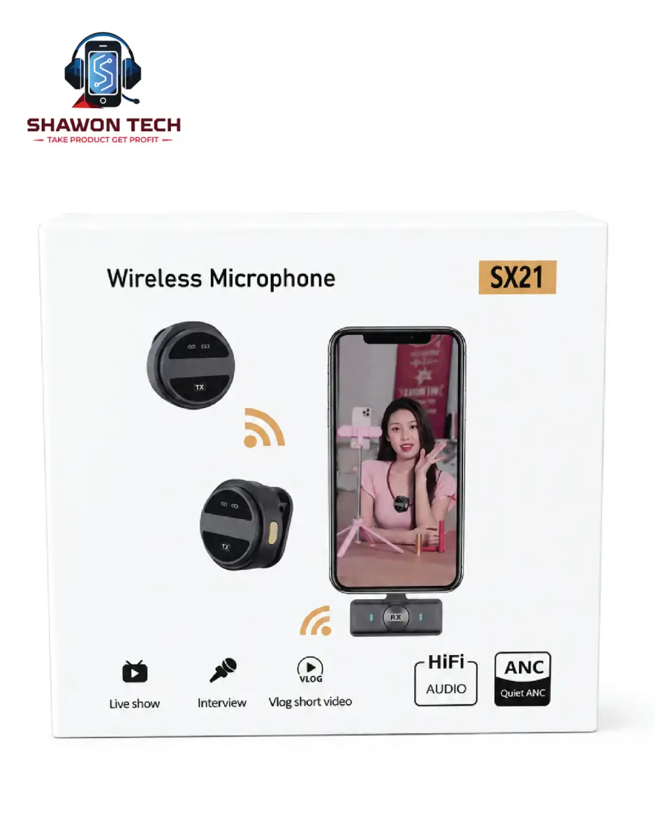 SX21 2-in-1 Dual Wireless Microphone with Smart ENC Noise Cancellation