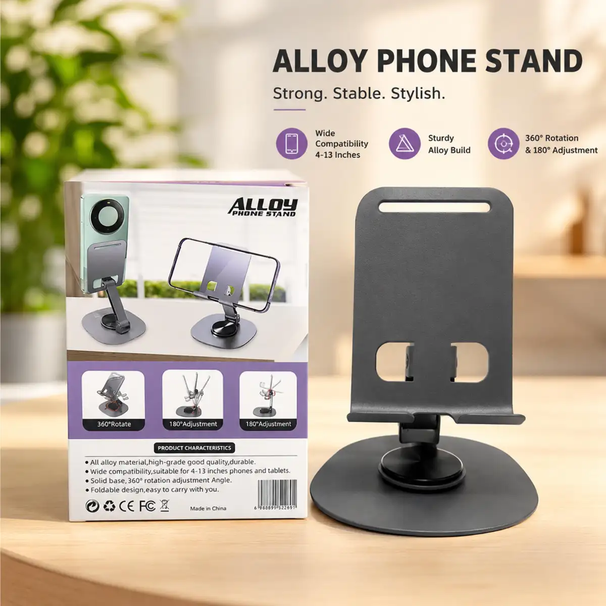 Alloy 360° Rotating Full Metal Phone Stand