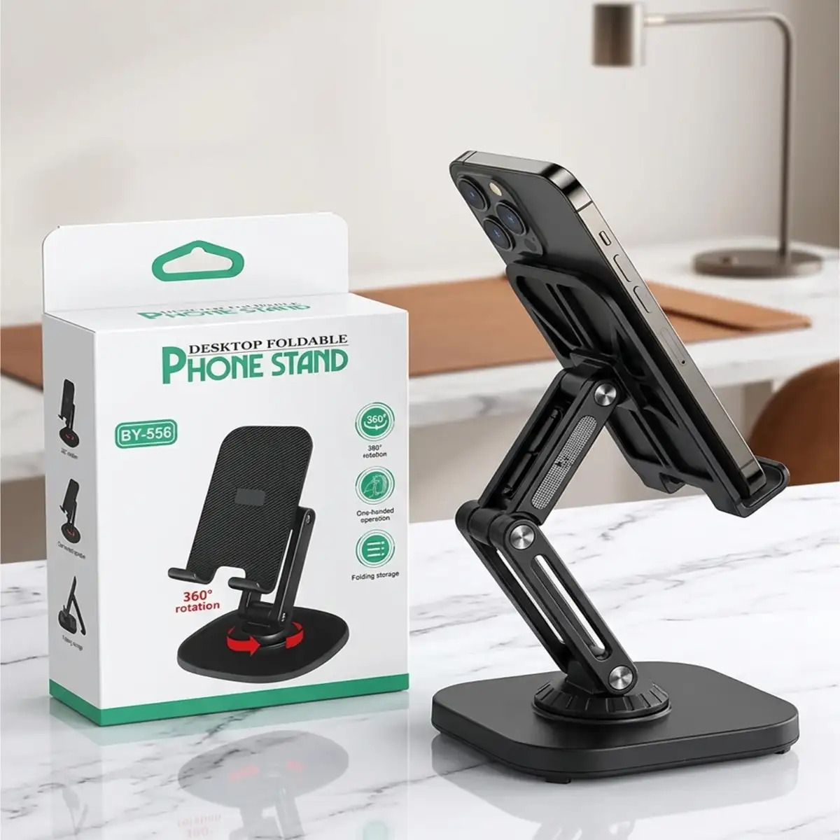 Fully Adjustable (BY-556) Foldable Desktop Phone Holder