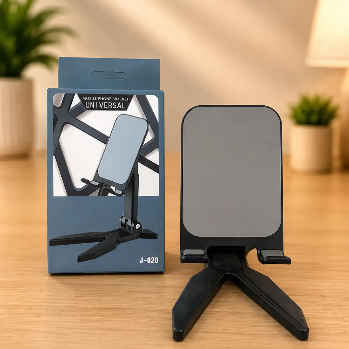 Universal Mobile Phone Bracket Stand (Model: J-020) – Adjustable, Foldable Phone Holder for Desk/Table