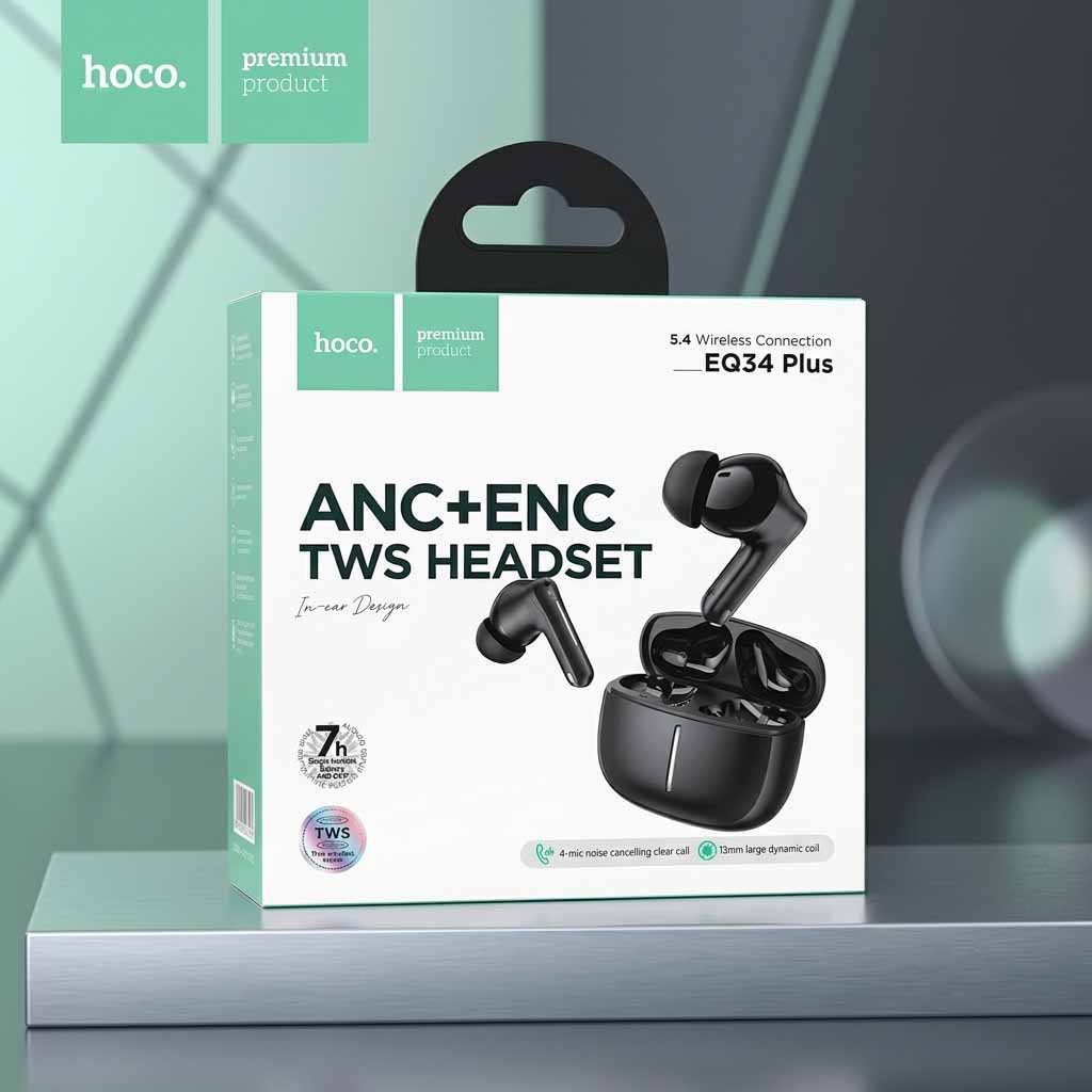 Hoco EQ34 Plus True Wireless ANC+ENC Noise Reduction App Control Bluetooth