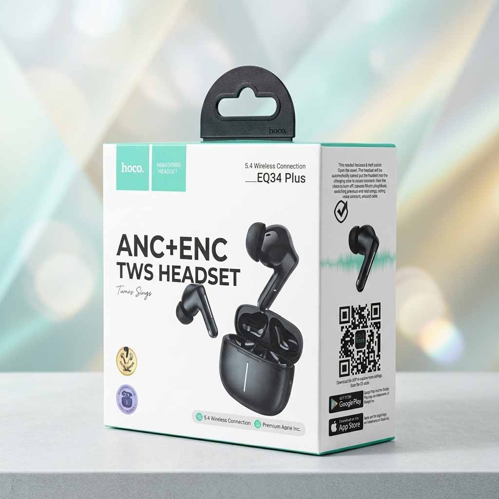 Hoco EQ34 Plus True Wireless ANC+ENC Noise Reduction App Control Bluetooth