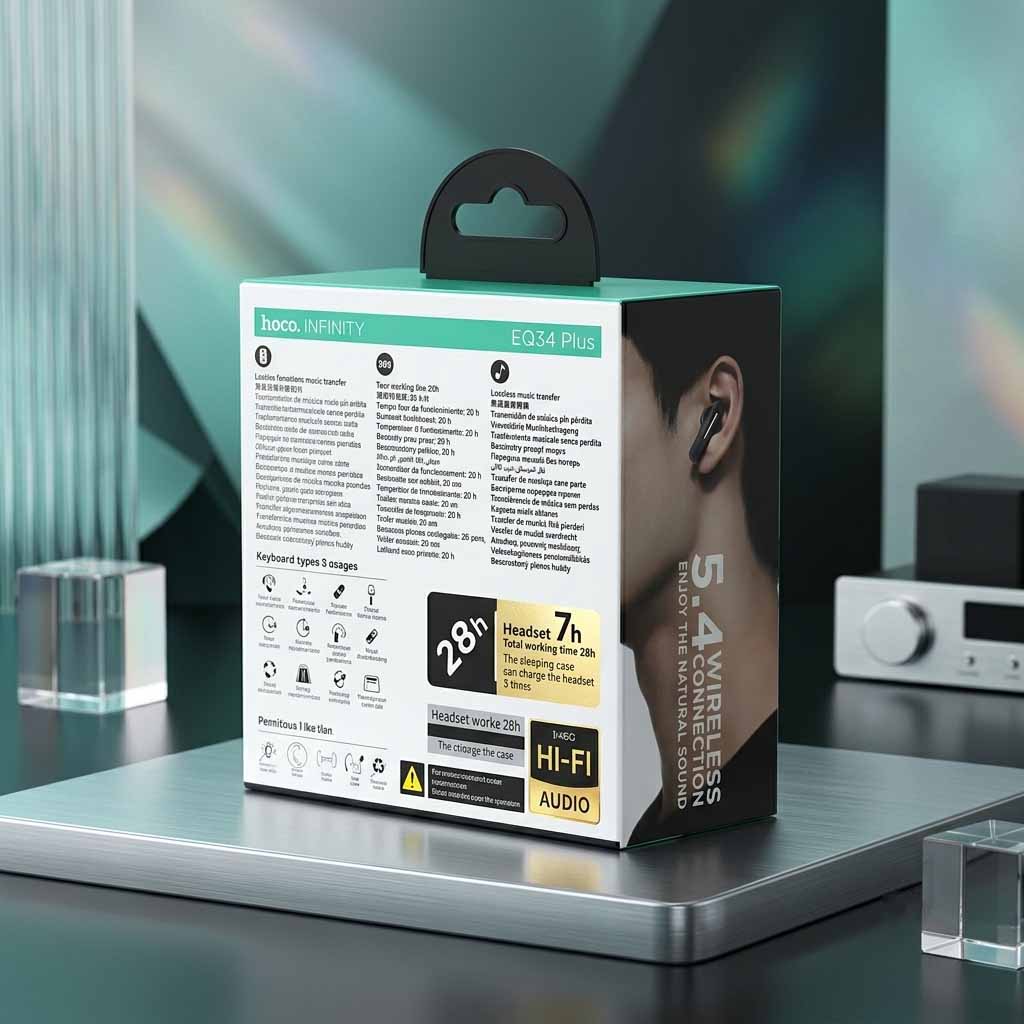 Hoco EQ34 Plus True Wireless ANC+ENC Noise Reduction App Control Bluetooth