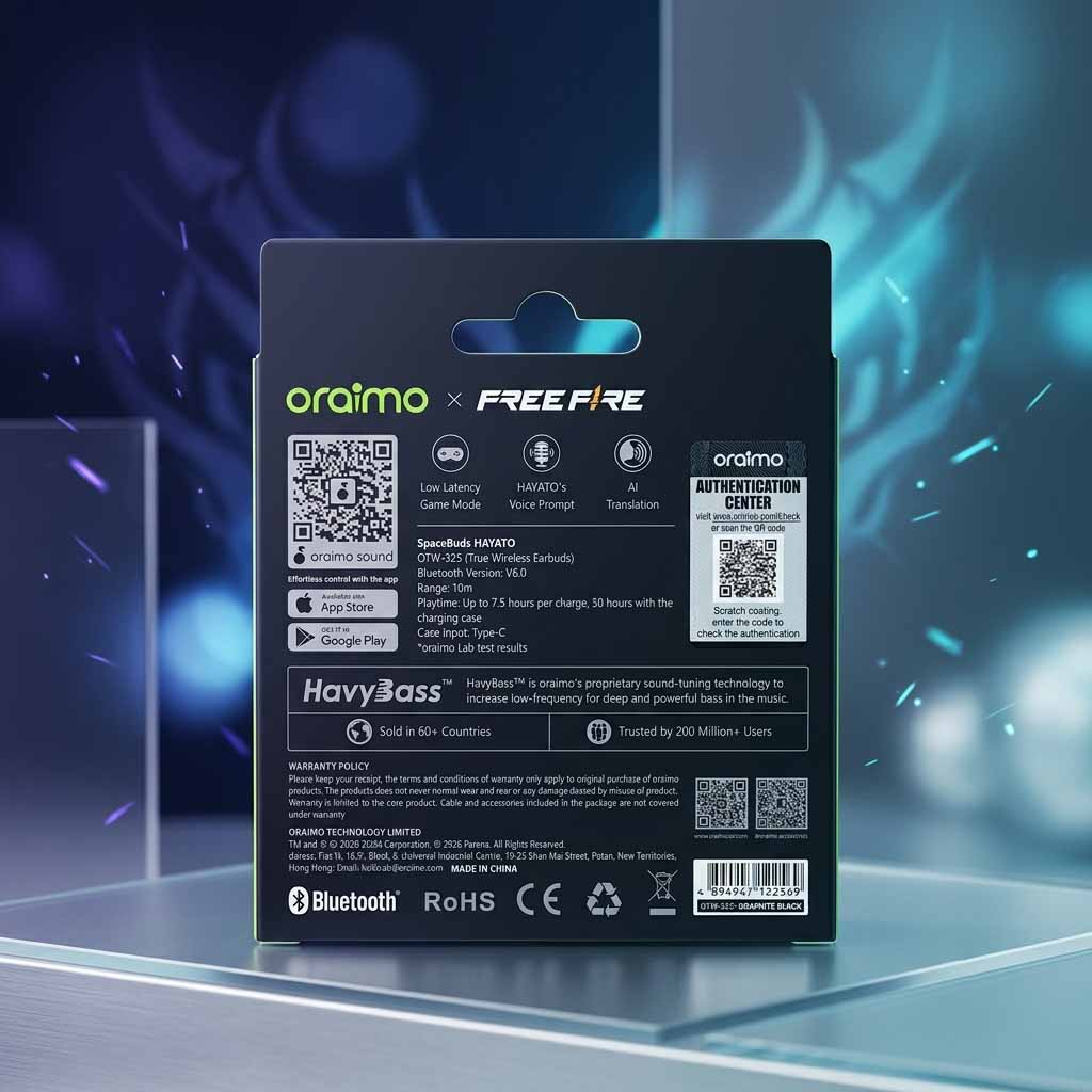 Oraimo × Free Fire SpaceBuds Air price (Low-Latency Game Mode)
