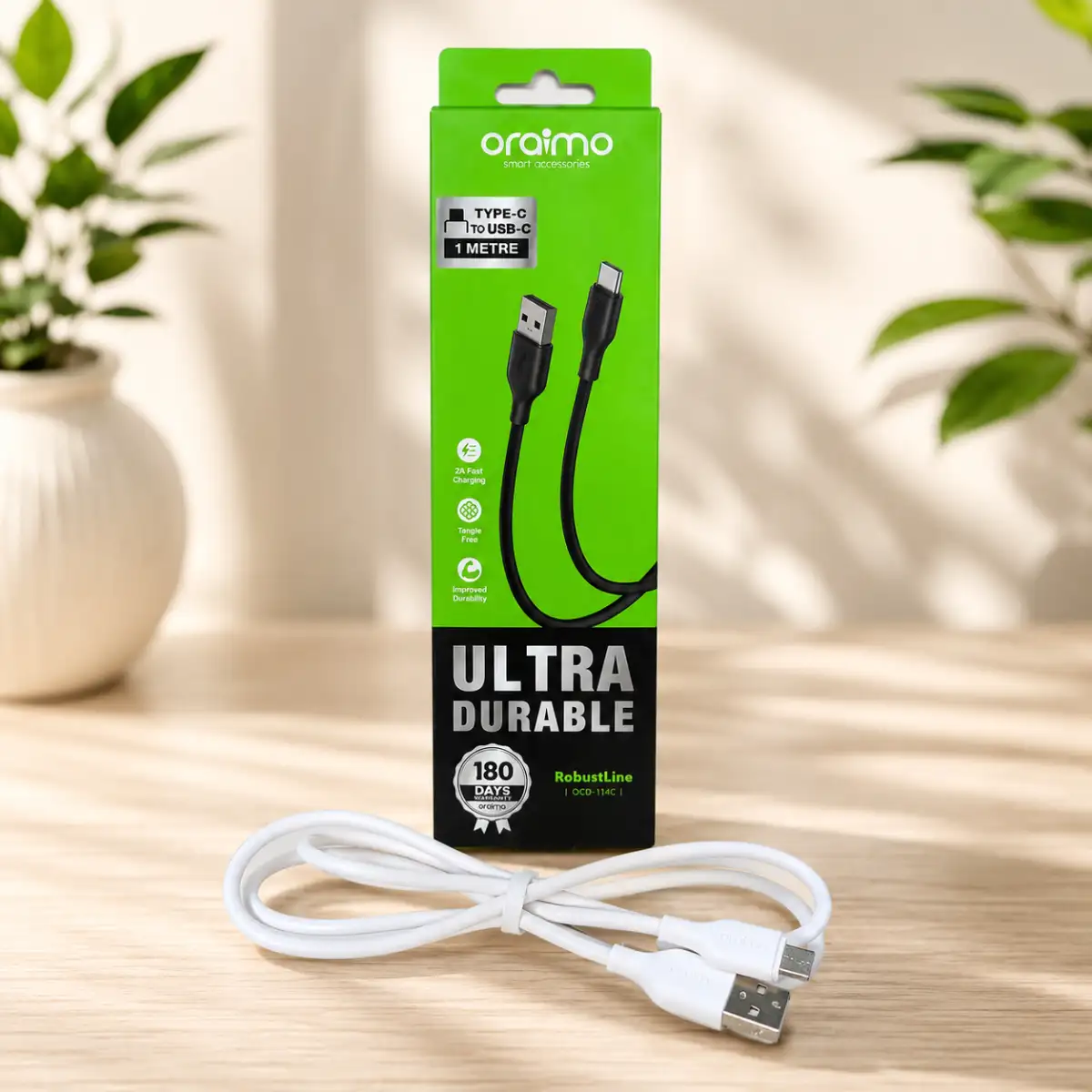 Oraimo 1 Meter Data Cable (Type C, Type B, I phone)