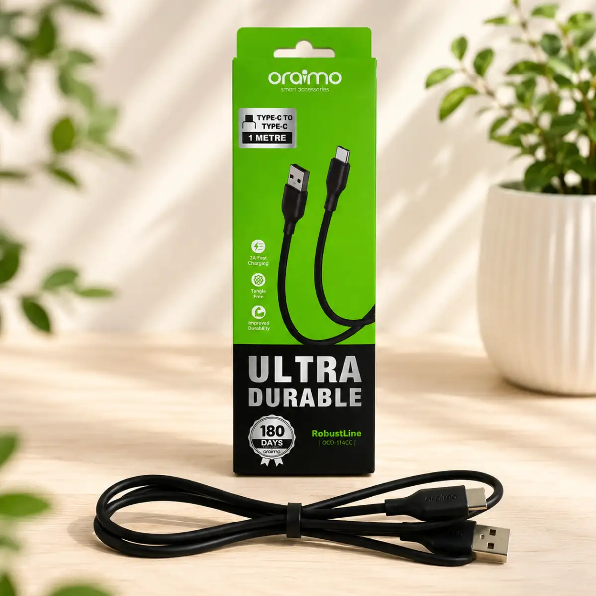 Oraimo 1 Meter Data Cable (Type C, Type B, I phone)