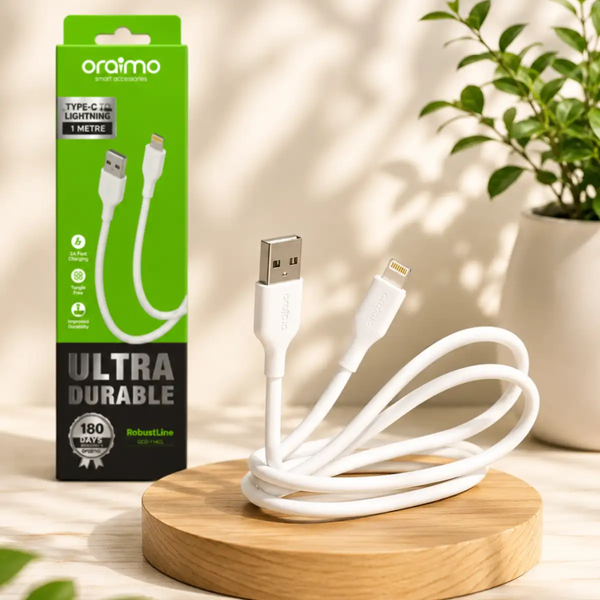 Oraimo 1 Meter Data Cable (Type C, Type B, I phone)