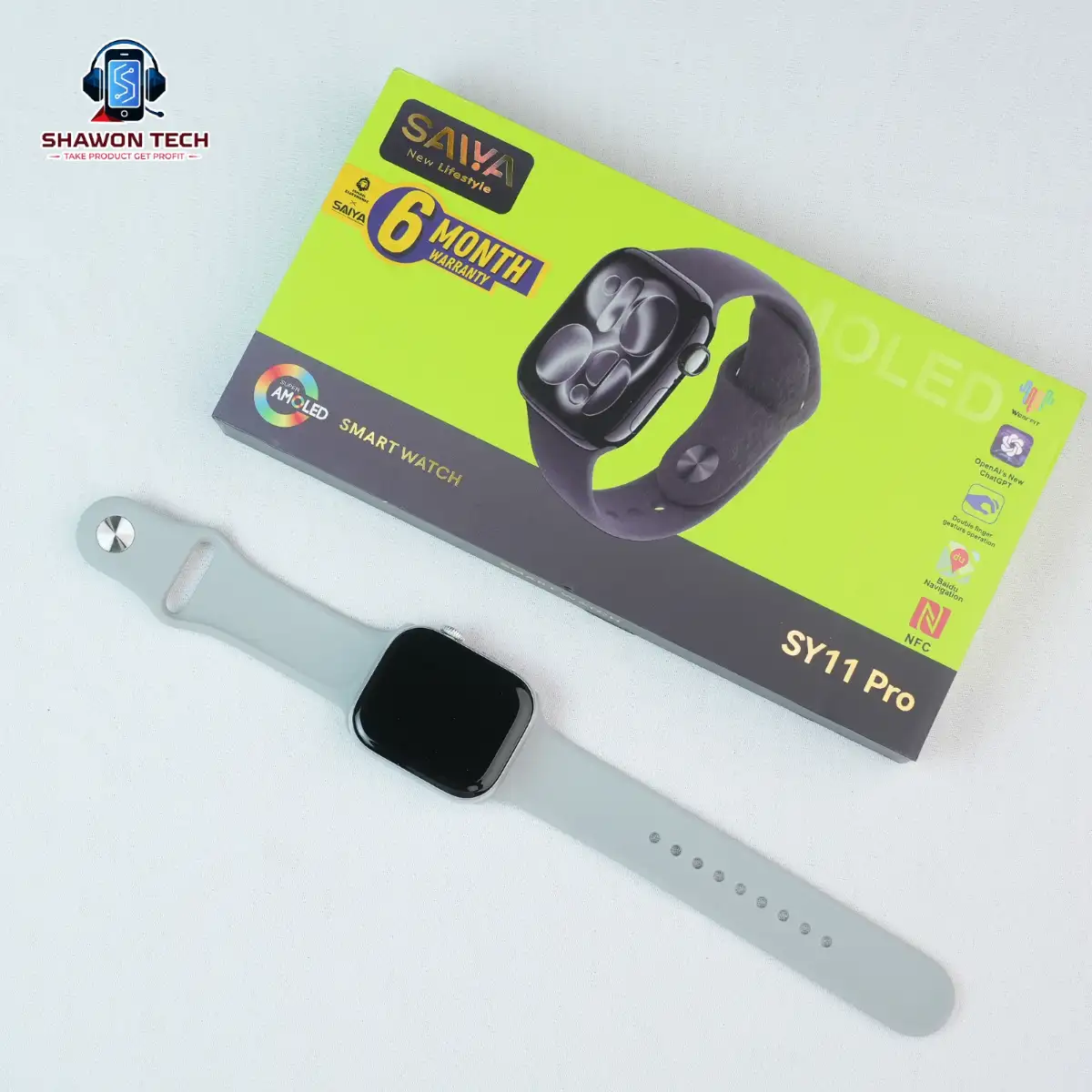 SAIYA SY11 Pro Smartwatch – 100% Waterproof & Super AMOLED Display