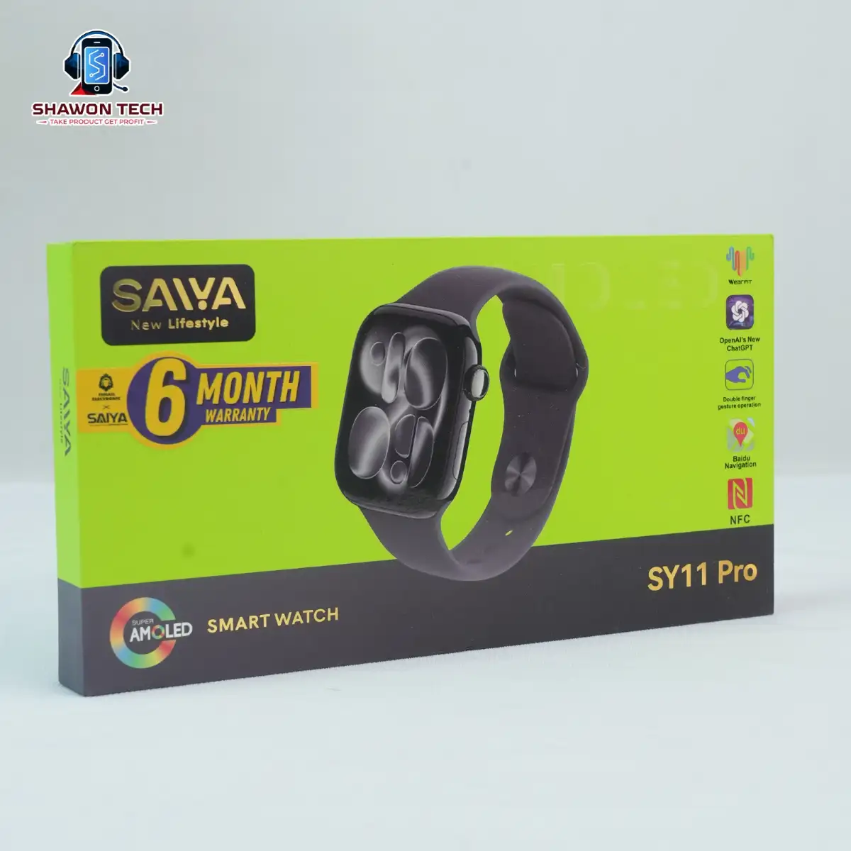 SAIYA SY11 Pro Smartwatch – 100% Waterproof & Super AMOLED Display