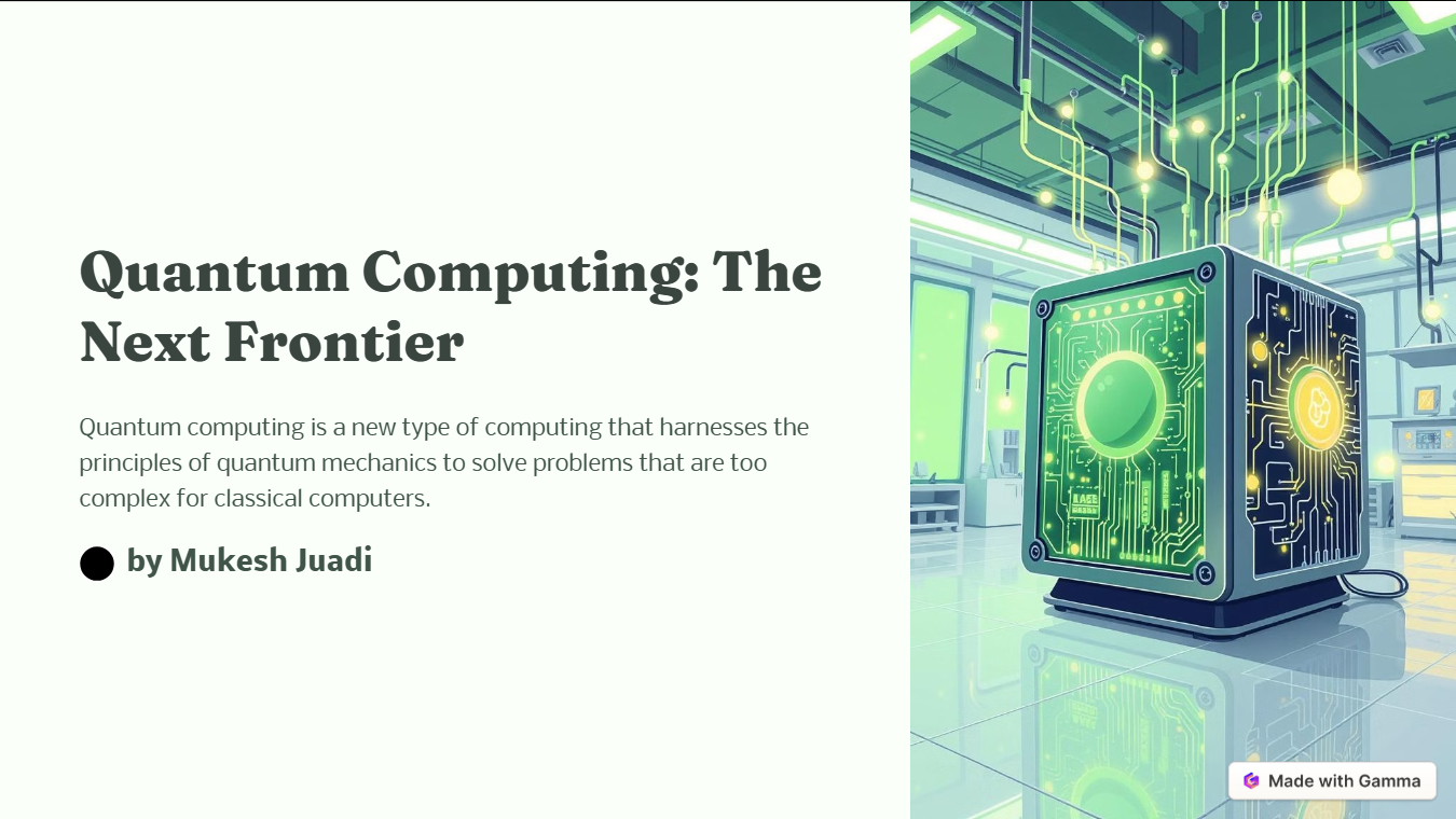 Quantum Computing Next Frontier by Mukesh Juadi on Edumat