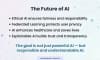 Artificial Intelligence is powerful, but power must be used responsibly. Ethical AI protects fairness and creativity. Federated Learning safeguards privacy. AI in healthcare improves diagnosis and treatment. And Explainable AI builds trust and transparency. The future of AI is not just about intelligence — it is about responsibility, understanding, and human benefit.