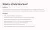 A data structure is a way to organize and store data efficiently. It provides a framework for managing data in a structured manner, enabling efficient access, modification, and retrieval.