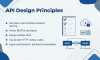 Good API design follows important principles.  Use clear and consistent endpoint naming. Follow RESTful standards. Design stateless APIs. Use proper HTTP status codes. Apply versioning to maintain backward compatibility.