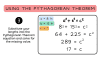 Now substitute the known values into the Pythagorean Theorem formula. If one leg is 8 inches and the other leg is 15 inches, the equation becomes: 8 squared plus 15 squared equals c squared.  This gives us 64 plus 225 equals 289. Taking the square root of 289 gives us 17. So, the hypotenuse is 17 inches.