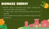 Biomass energy is produced from organic materials like plants, crop waste, and animal matter. It helps reduce waste while generating usable heat and electricity. This renewable source supports sustainable energy and rural development.