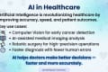 Artificial Intelligence is transforming modern healthcare. Computer vision helps detect diseases like cancer at an early stage. AI systems analyze medical images with high accuracy. Robotic surgery allows doctors to perform complex procedures with precision. By reducing human error and improving speed, AI supports doctors in making better and faster decisions. Ultimately, AI helps save lives.