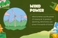 Wind turbines use the power of moving air to produce electricity. Wind farms can power thousands of homes.