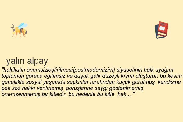 kitap alıntısı. yalanın siyaseti - yalın alpay - serdarrah