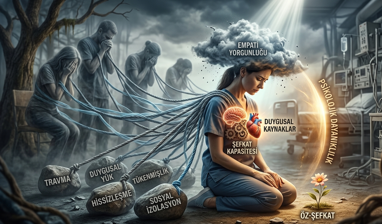 Compassion fatigue, secondary traumatic stress, burnout syndrome, psychological resilience, self-compassion, mental health for caregivers