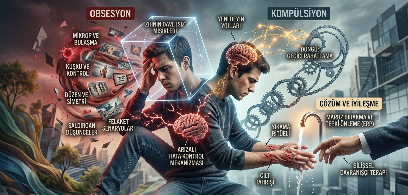 OKB nedir, obsesif düşüncelerden kurtulma, takıntı türleri, temizlik hastalığı, kontrol etme takıntısı, obsesif kompülsif bozukluk nedenleri