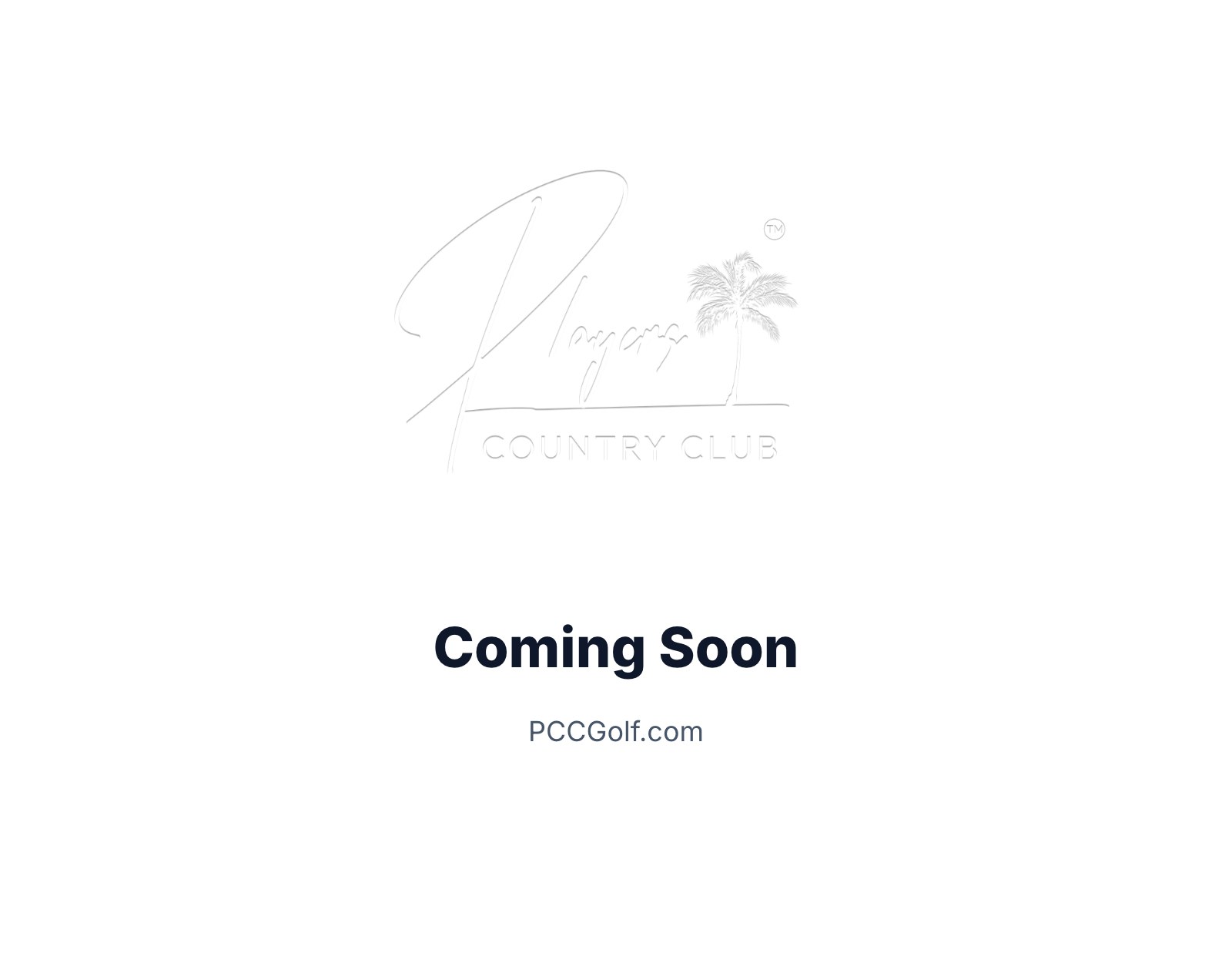 The pccgolf.com coming-soon page.