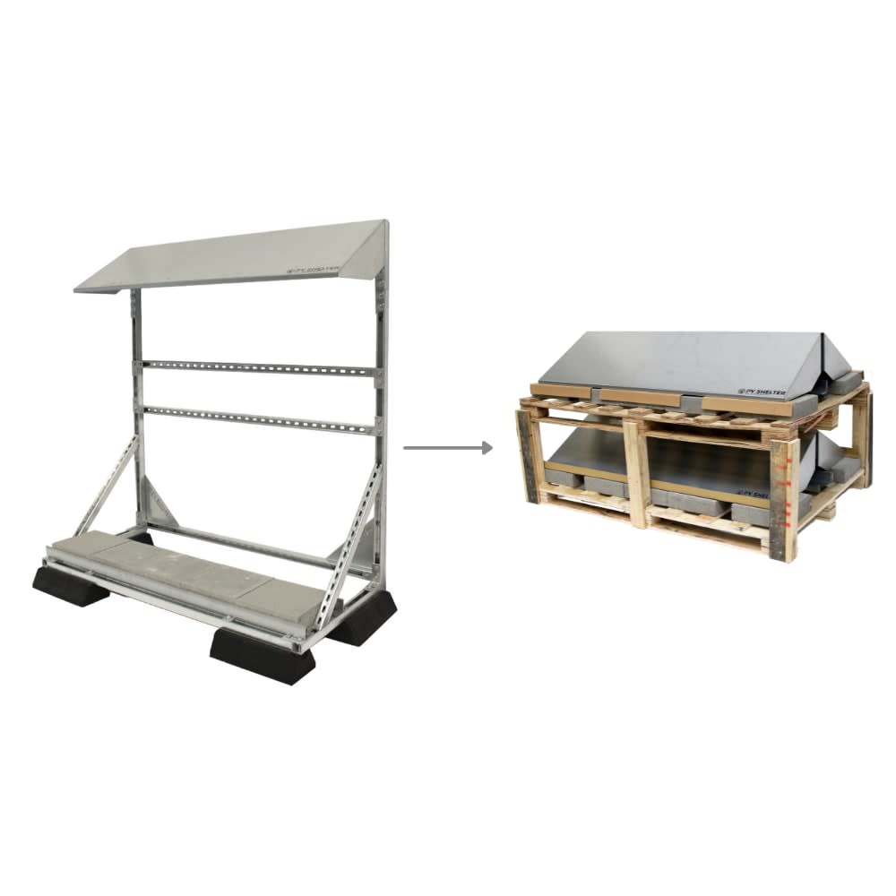 Inverterstativ frittstående 150cm flatpakket
