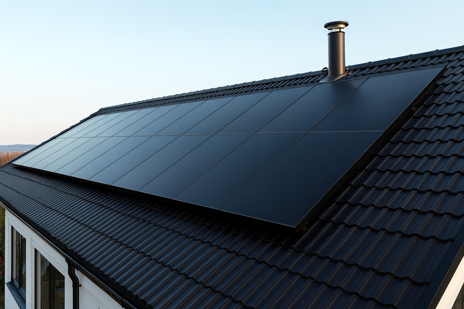 Solcellepaneler på tak
