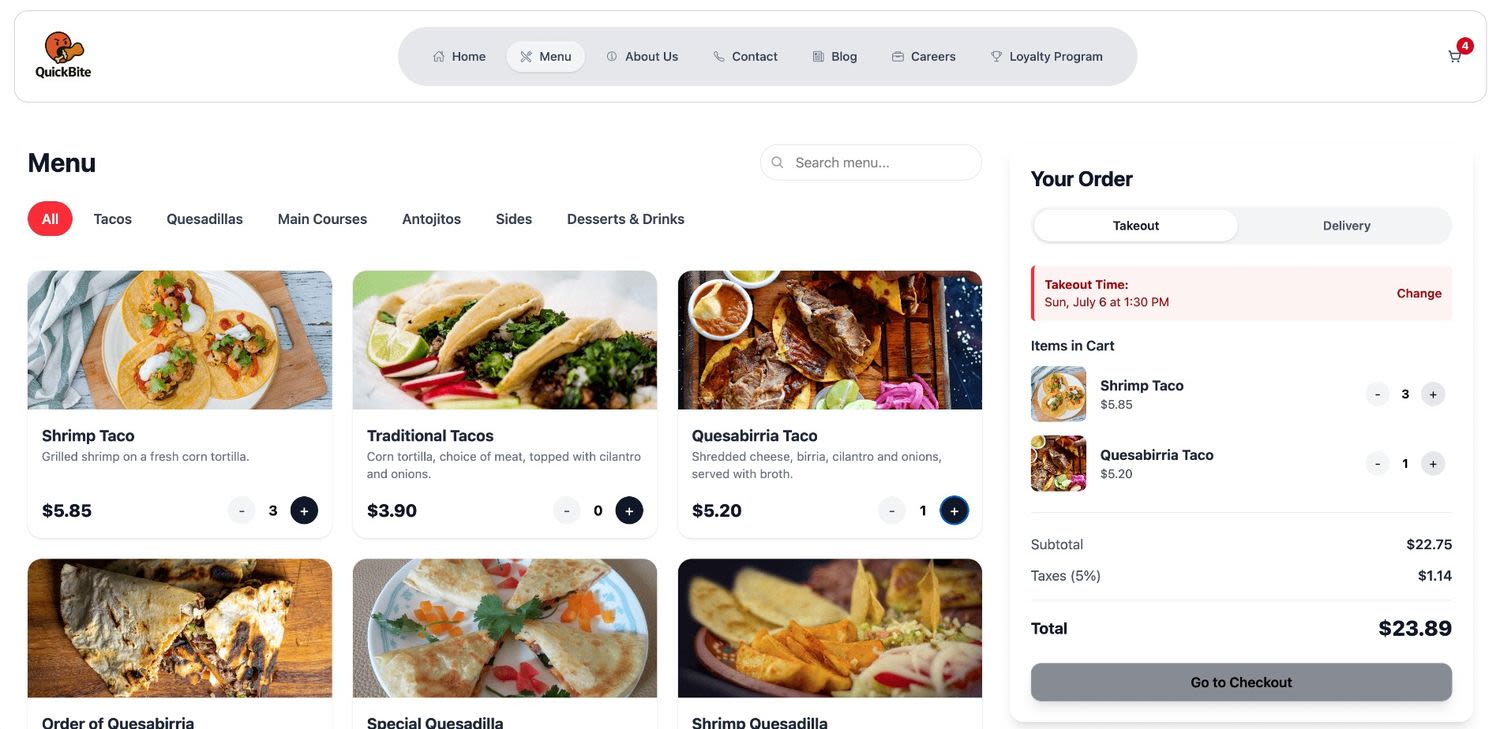 Preview of QuickBite Restaurant Template template