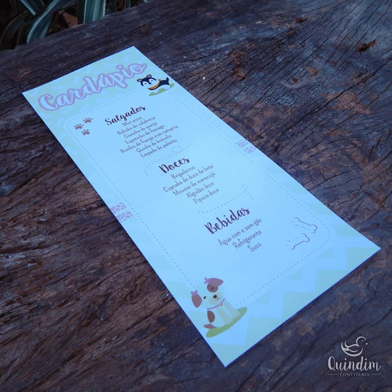 Cardápio individual - Infantil