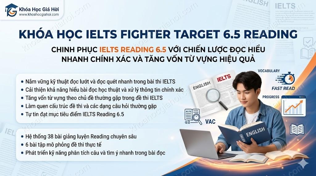 Khóa Học IELTS Fighter Target 6.5: Reading