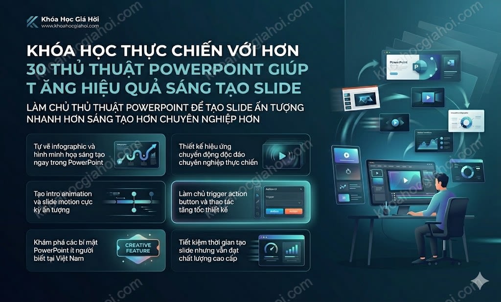 Khóa Học Thực Chiến Với Hơn 30 Thủ Thuật Powerpoint Giúp Tăng Hiệu Quả Sáng Tạo Slide