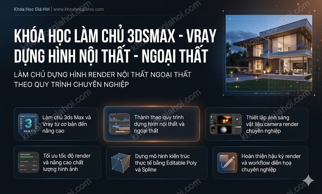 Khóa Học Làm Chủ 3dsmax - Vray Dựng Hình Nội Thất - Ngoại Thất