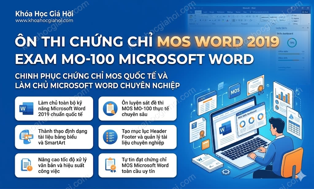 Khóa Học Ôn Thi Chứng Chỉ Mos Word 2019 – Exam Mo-100 Microsoft Word – Ts. Đặng Xuân Thọ