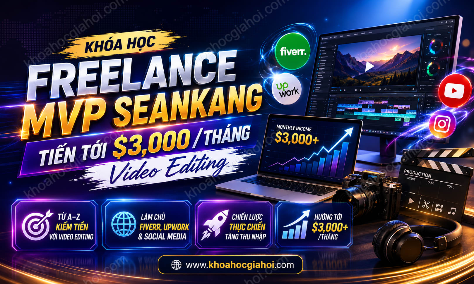 Khóa Học Freelance Mvp Seankang – Tiến Tới $3,000/tháng Video Editing