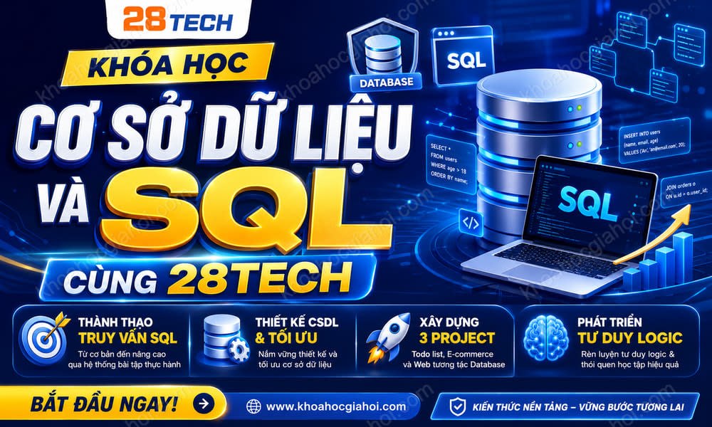 Khóa Học Cơ Sở Dữ Liệu Và Sql Cùng 28Tech