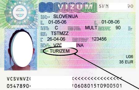 Виза словения