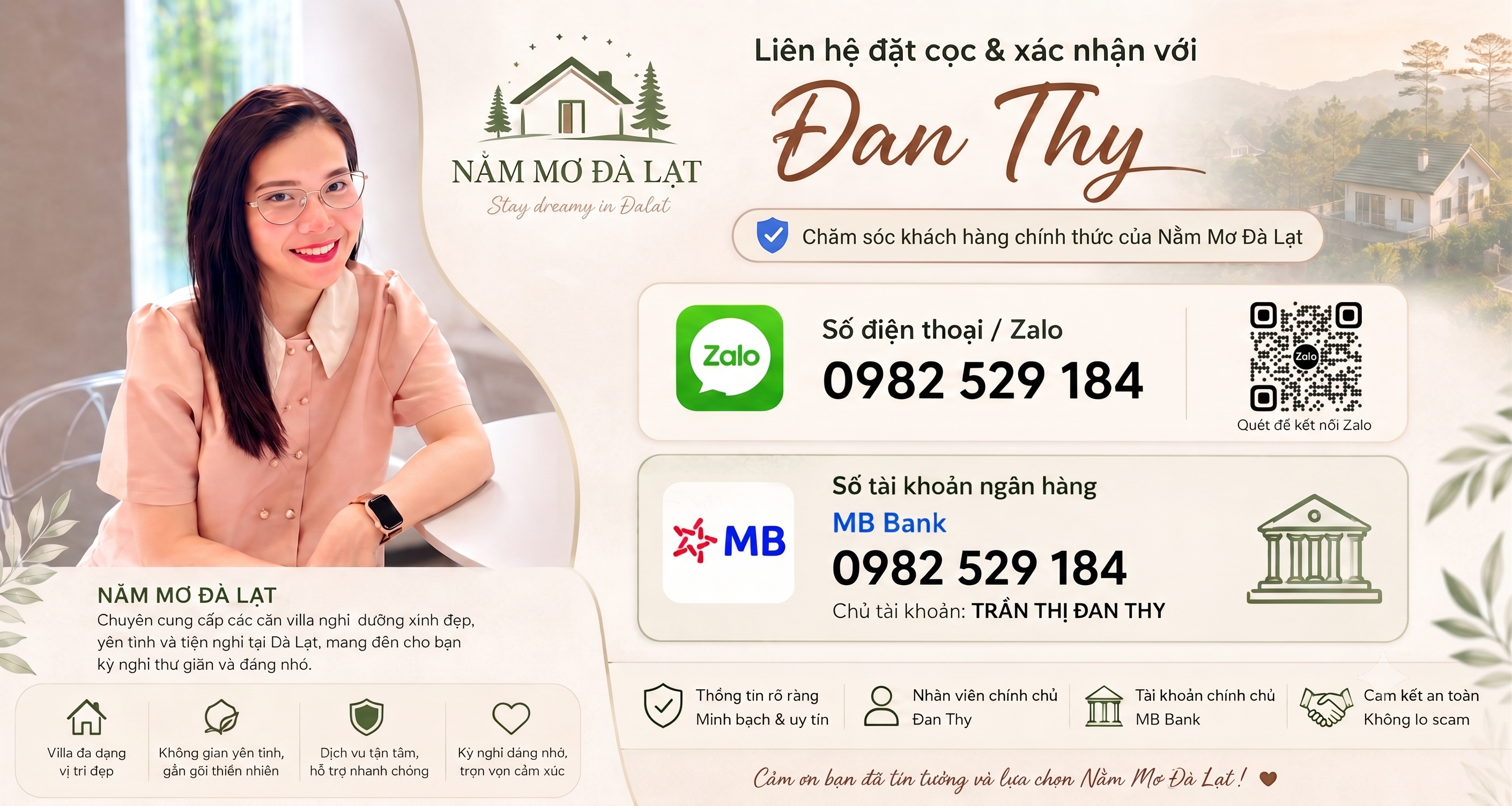 Chăm sóc khách hàng Đan Thy của Nằm Mơ Đà Lạt